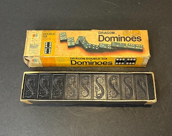 Vintage Dragon Double Six 28 Piece Dominoes Set Milton Bradley - Etsy