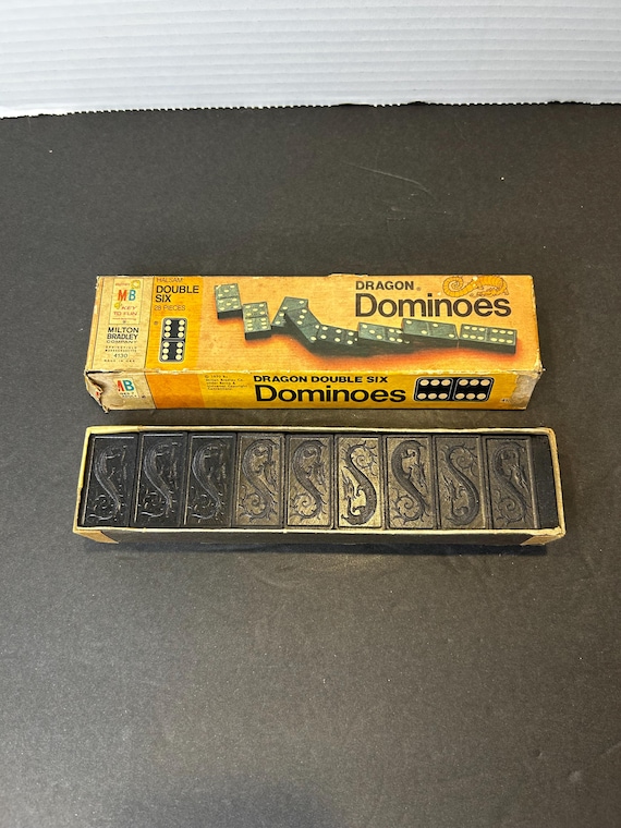 Vintage Dragon Double Six 28 Piece Dominoes Set Milton Bradley - Etsy