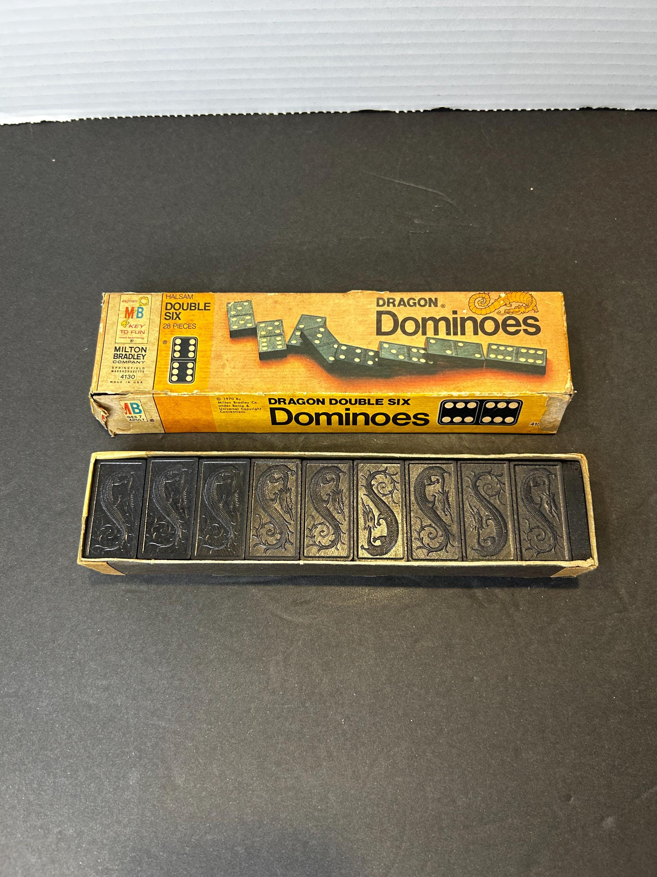 Vintage Dragon Double Six 28 Piece Dominoes Set Milton Bradley - Etsy