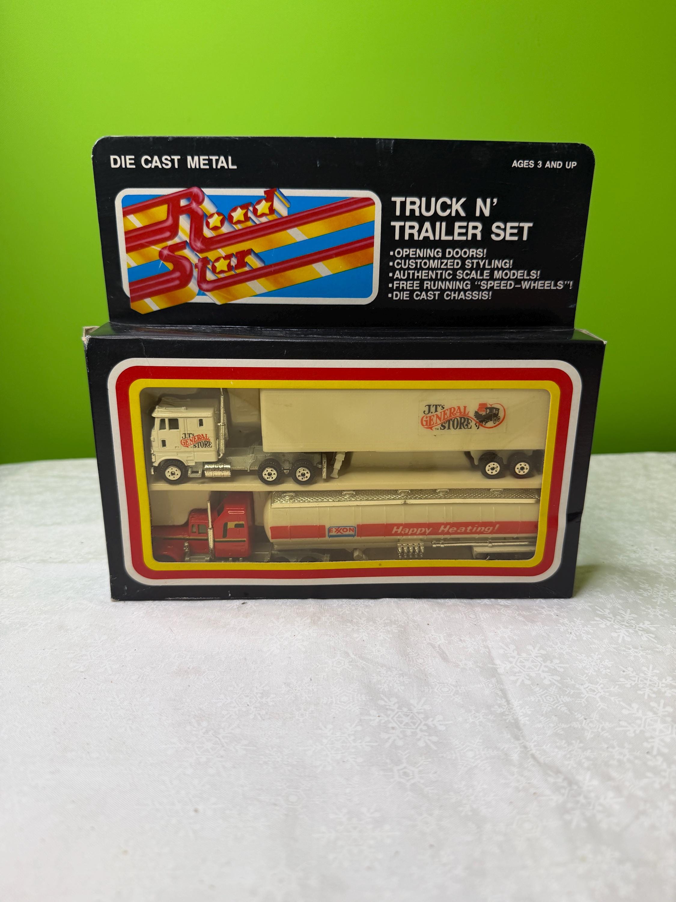 Vintage Zima Road Star Truck N' Trailer Set ~ Die Cast Metal