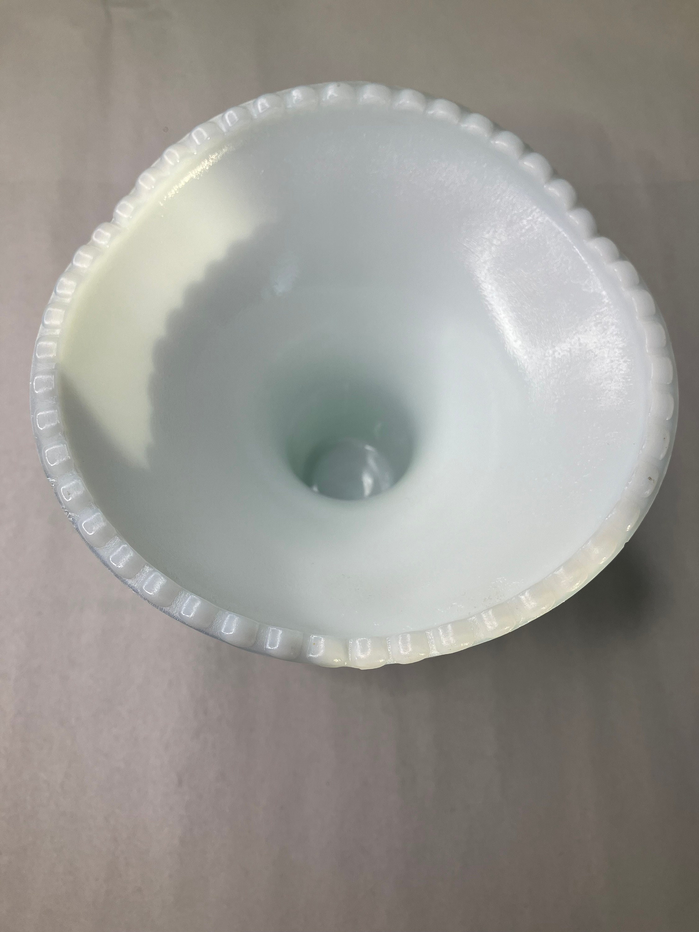 Vintage White Milk Glass Vase/candle Holder With Sawtooth Rim, Daisy ...