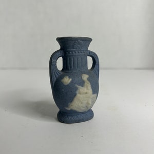 Vintage 1940 Blue Porcelain Bud Vase Miniature Made in Occupied Japan