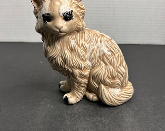 陶器製 猫の置物 茶色 ヴィンテージの陶器製茶色猫の置物 - Etsy 日本
