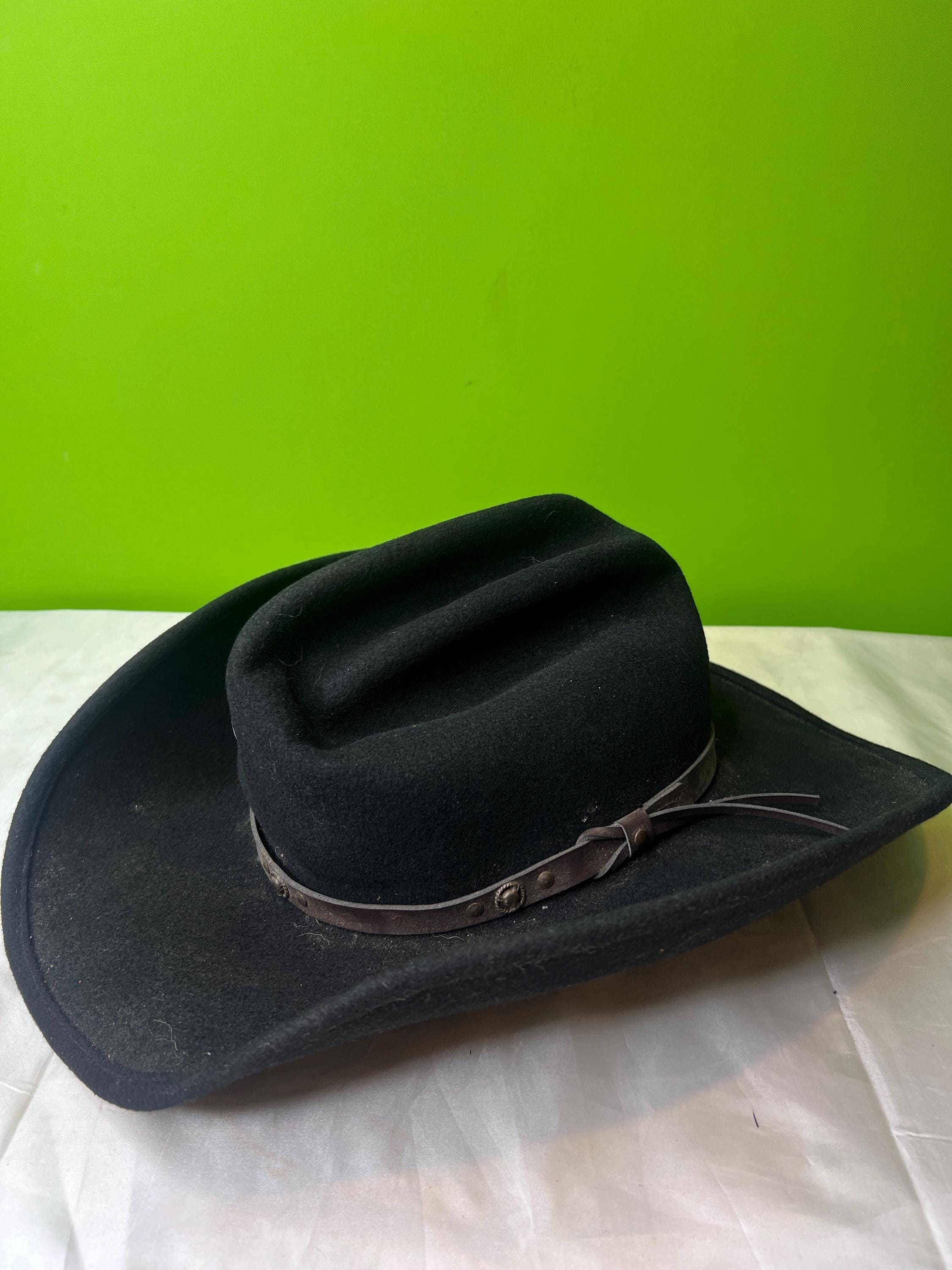 Vintage DPC Dorfman Pacific USA Black 100% Wool Felt Western 