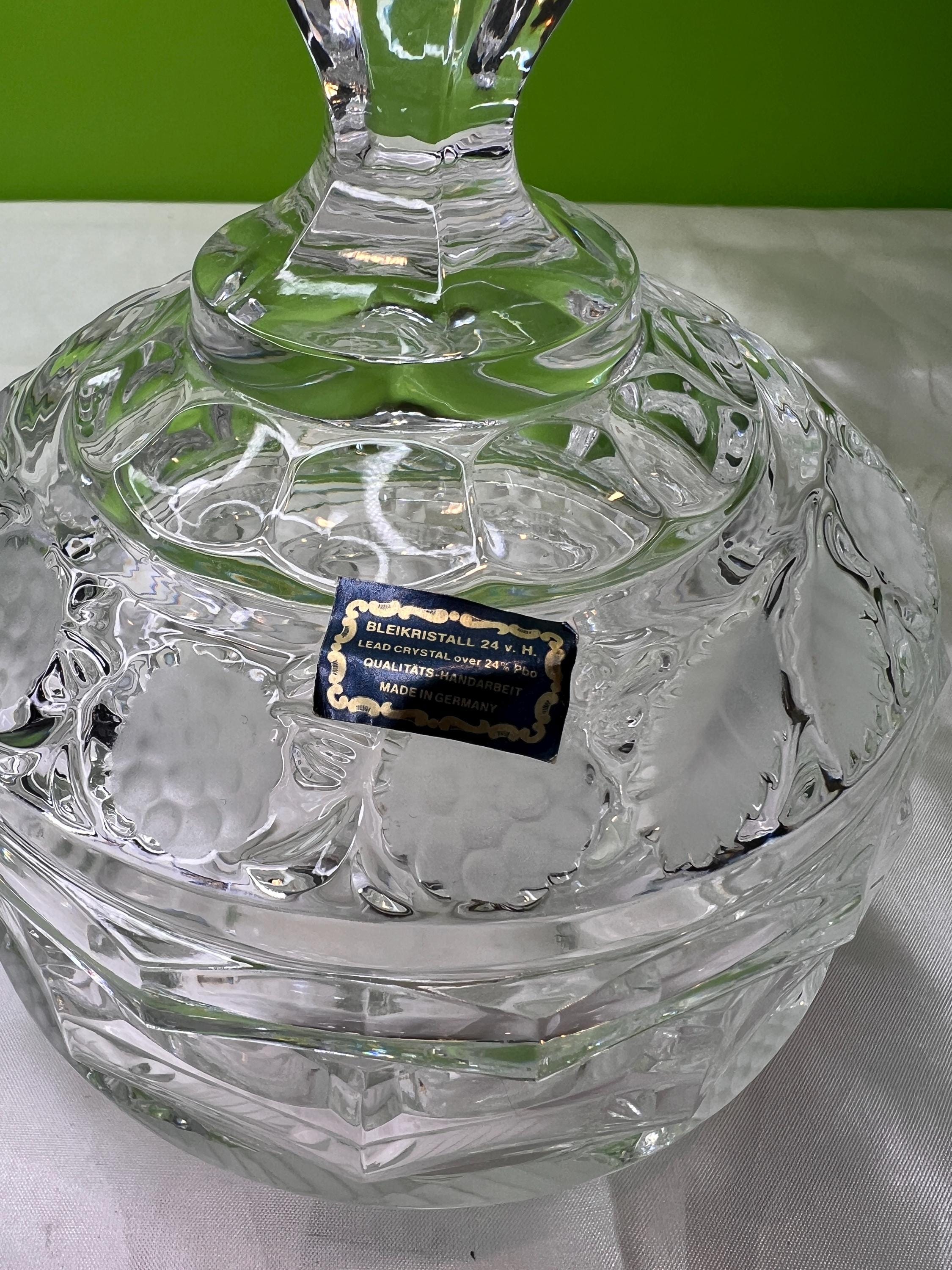 Vintage Bleikristall Beyer Heavy Lead Crystal Candy Dish With Lid
