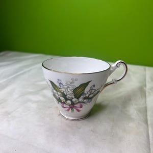 Vintage Regency Tea Cup , Lily of the Valley , English Bone China Teacup , Floral Tea Cup , Ribbon Teacup