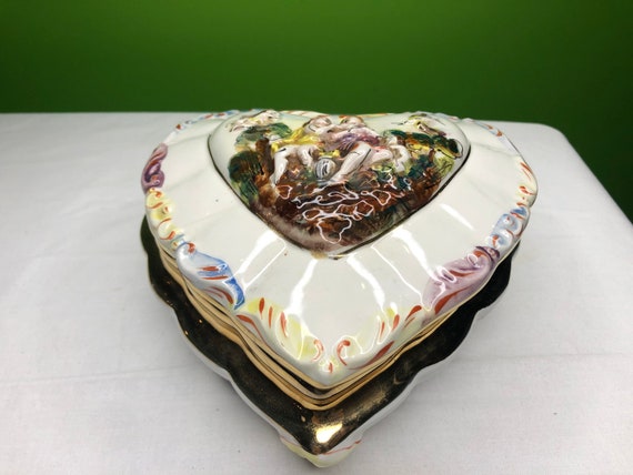 Vintage R. Capodimonte Fine Porcelain Jewelry Box… - image 2