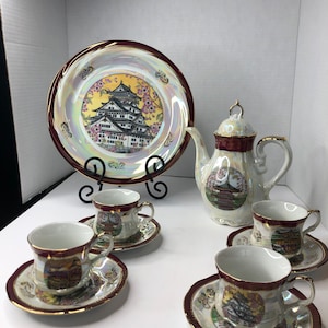 Vintage 1 Fresh China Hand Painted Japan Iridescent Tea Pot, Tea Cup ...
