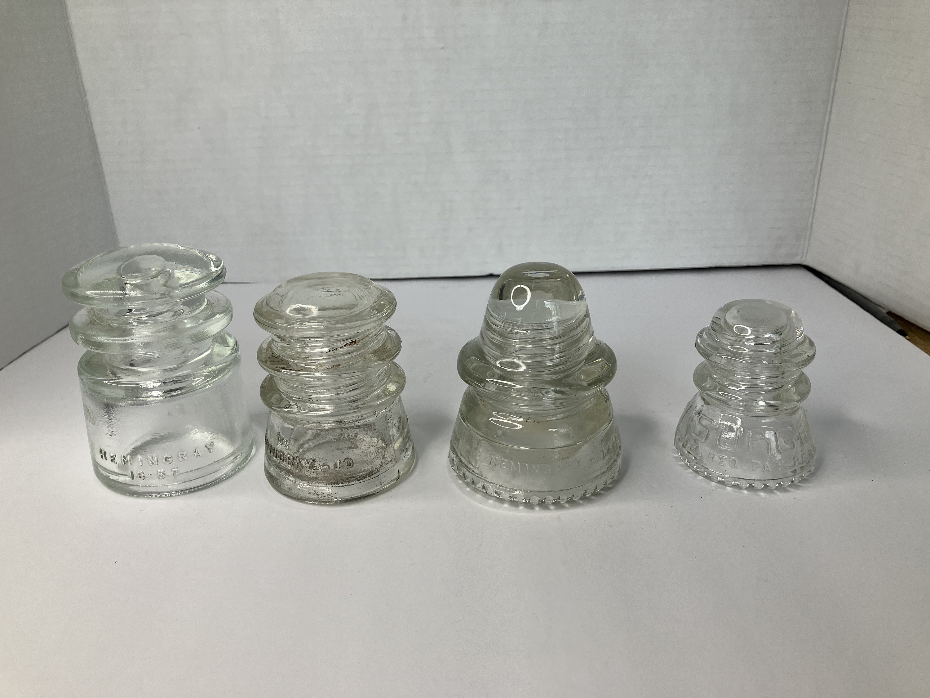 Hemingray 14 Vintage Clear Insulator Variety Lot Hemingray TS 18-57 Hemingray 10 ...