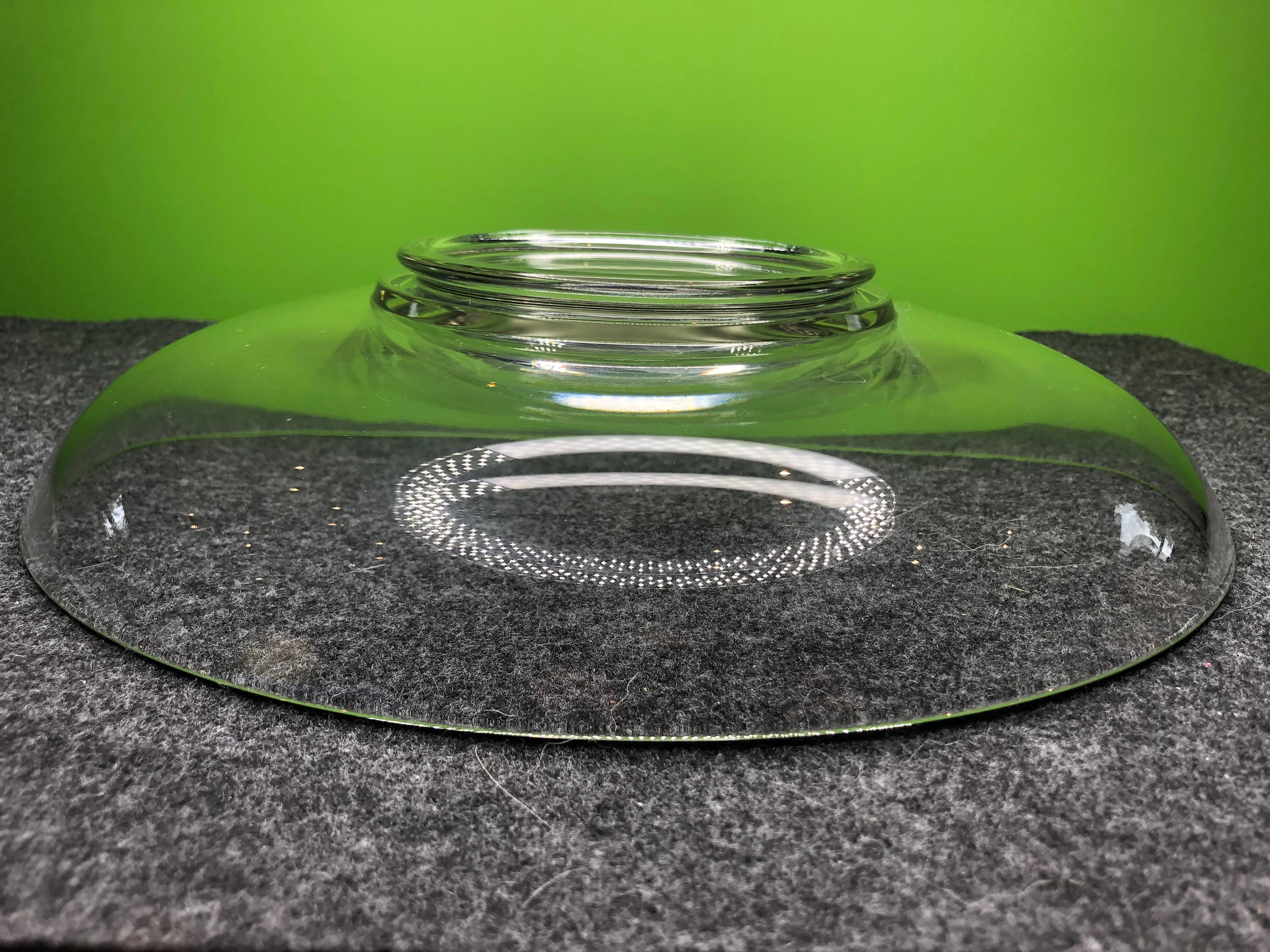 ガラスボール[センターピース] ヴィンテージ ゴージャス クリア ヘビープレス ガラス 12 インチ