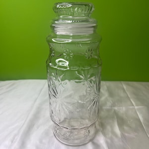 Vintage 1980 Mr. Peanut Glass Jar with Lid – Embossed Planters Peanut Character