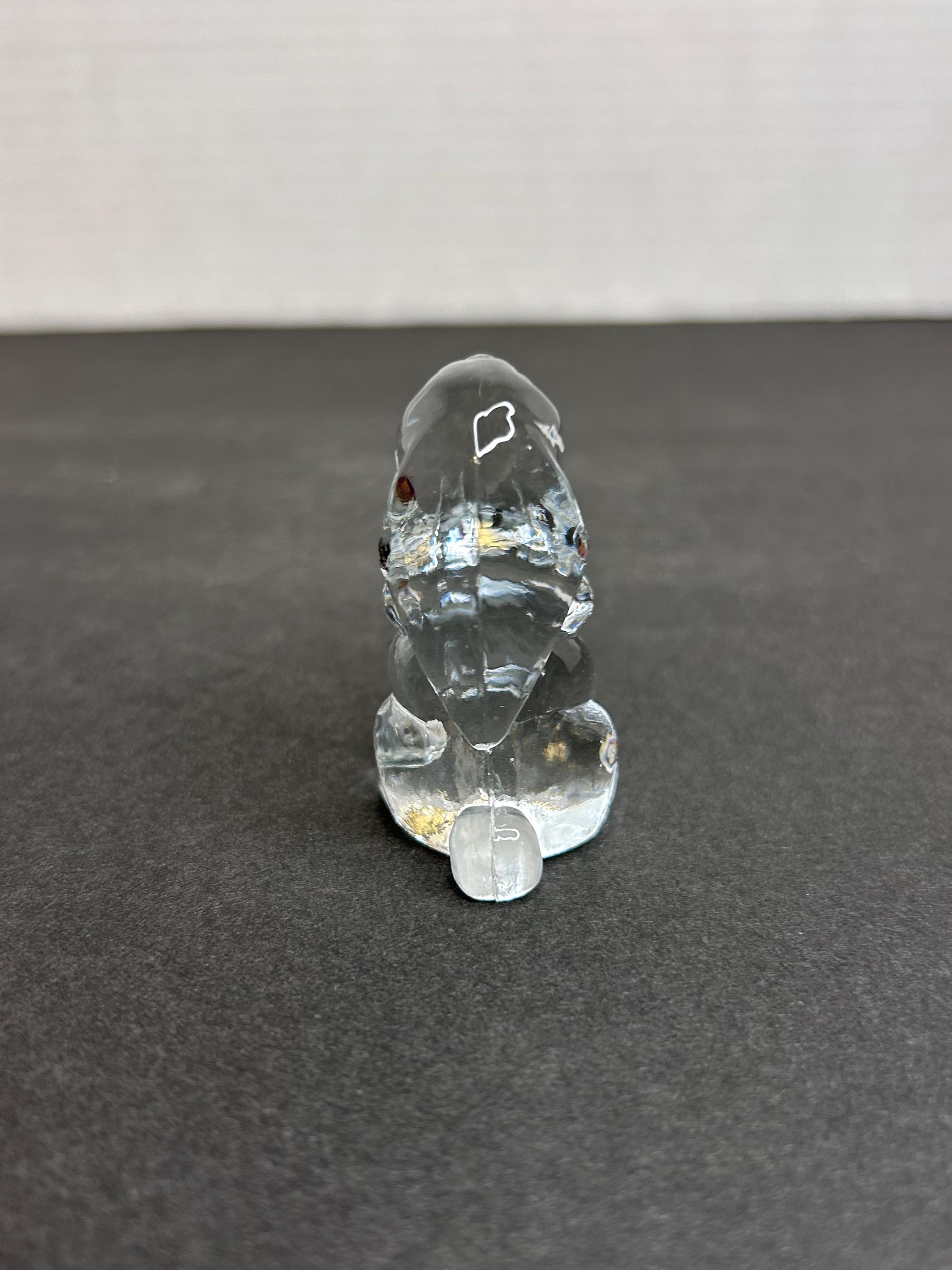 Lead Crystal Rabbit Vintage Tiny Clear Glass Lead Crystal Adorable Rabbit/bunny Paperweight ...
