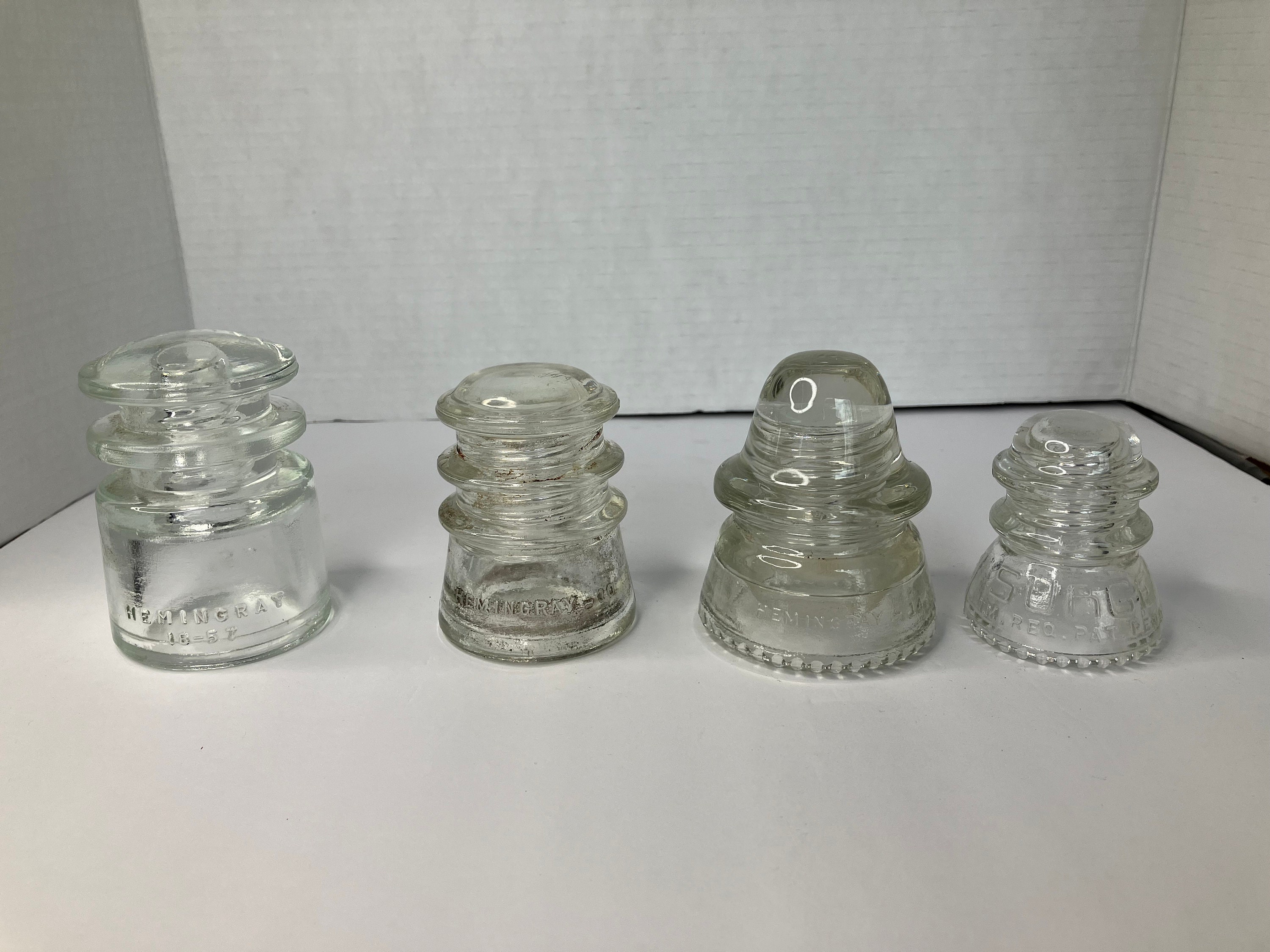 Hemingray 14 Vintage Clear Insulator Variety Lot Hemingray TS 18-57 Hemingray 10 ...