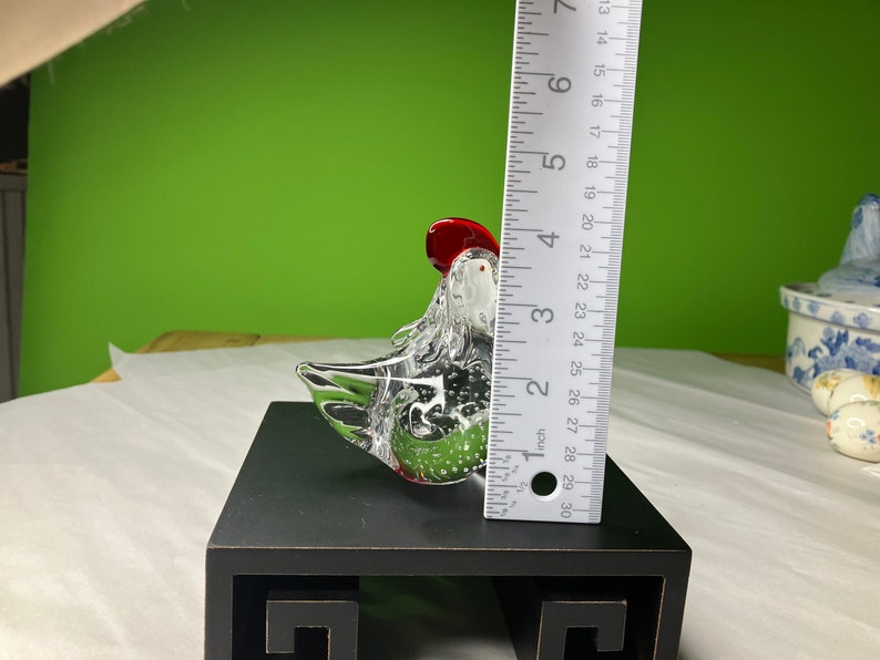 Vintage Handmade Crystal Chicken Chic Paperweight From Taiwan Gorgeous ...