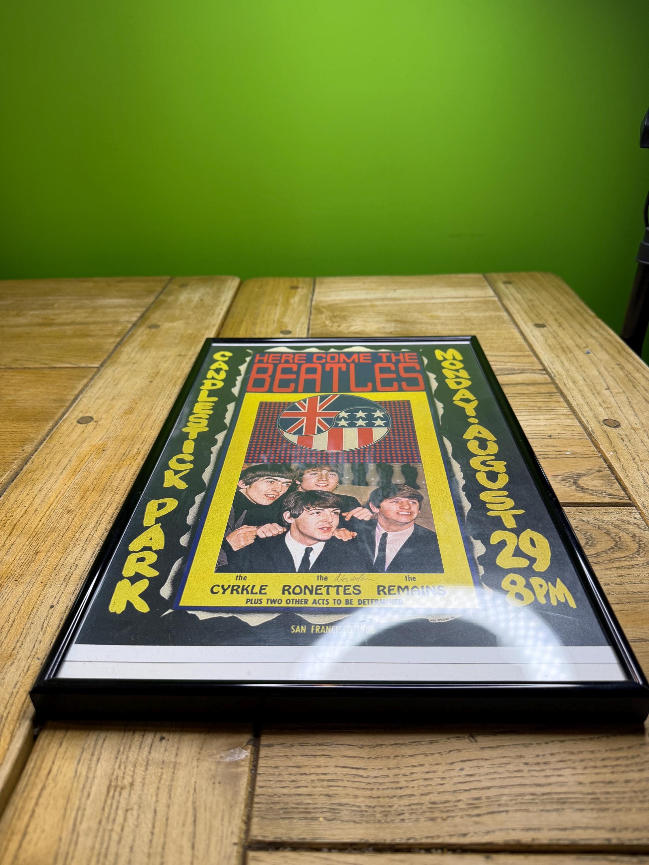Vintage Framed Poster for the Beatles' Final Ticketed Concert at