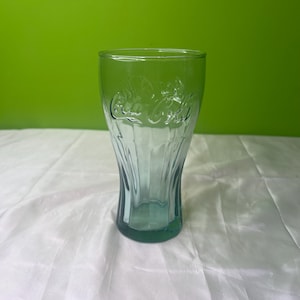 Vintage Blue/Green Coca-Cola Classic Drinking Glass