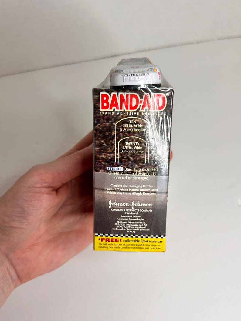 Vintage Johnsons & Johnson NASCAR Racing Bandaid Kit With Model Cast