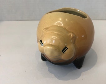 Vintage Shawnee Pottery Pink Chubby Pig Planter USA 760 Miniatura Piggy Art Jarrón