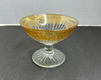 Vintage Imperial Karneval Glas Fuß Eis Sherbet Dish