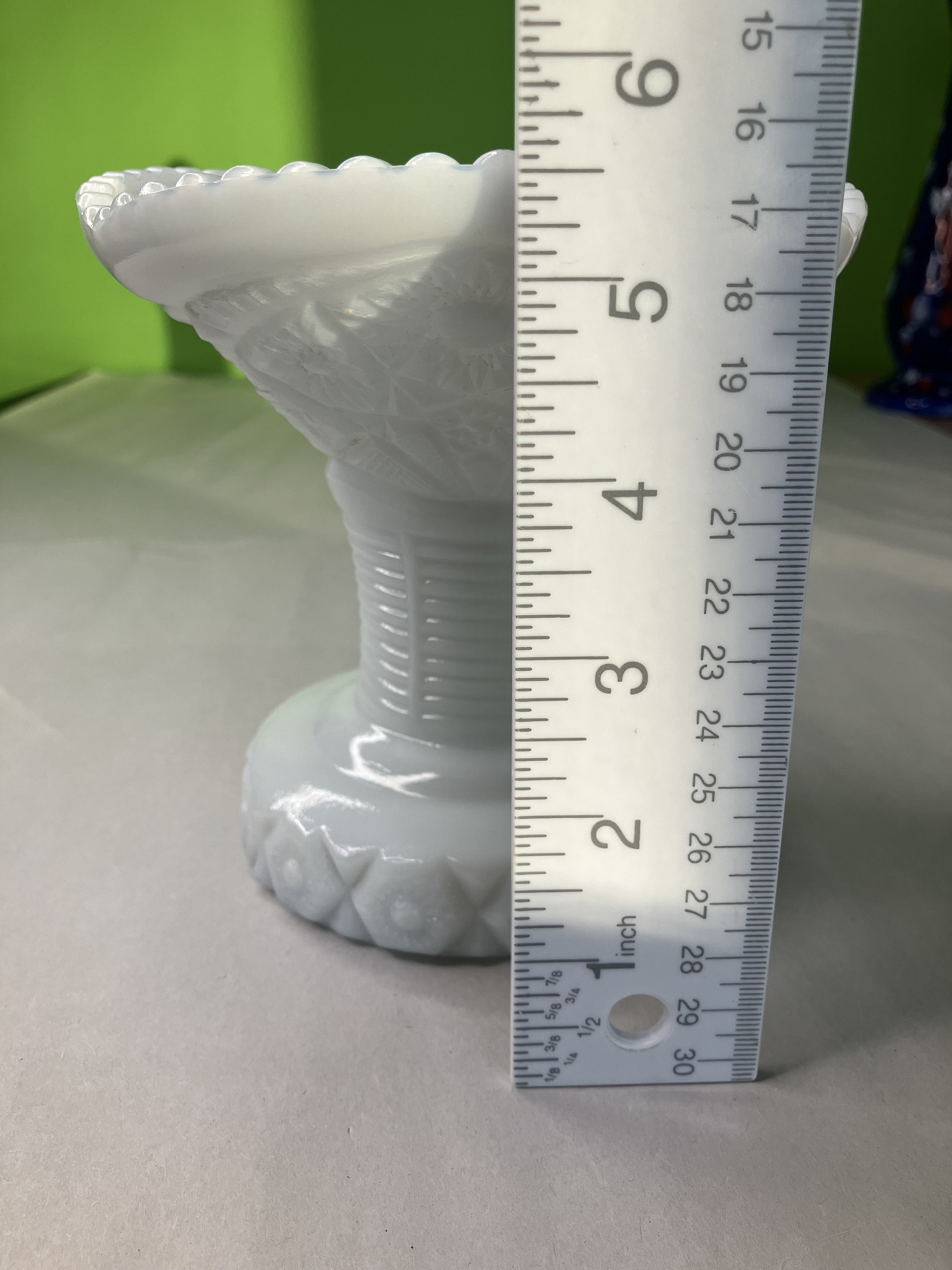 Vintage White Milk Glass Vase/candle Holder With Sawtooth Rim, Daisy ...