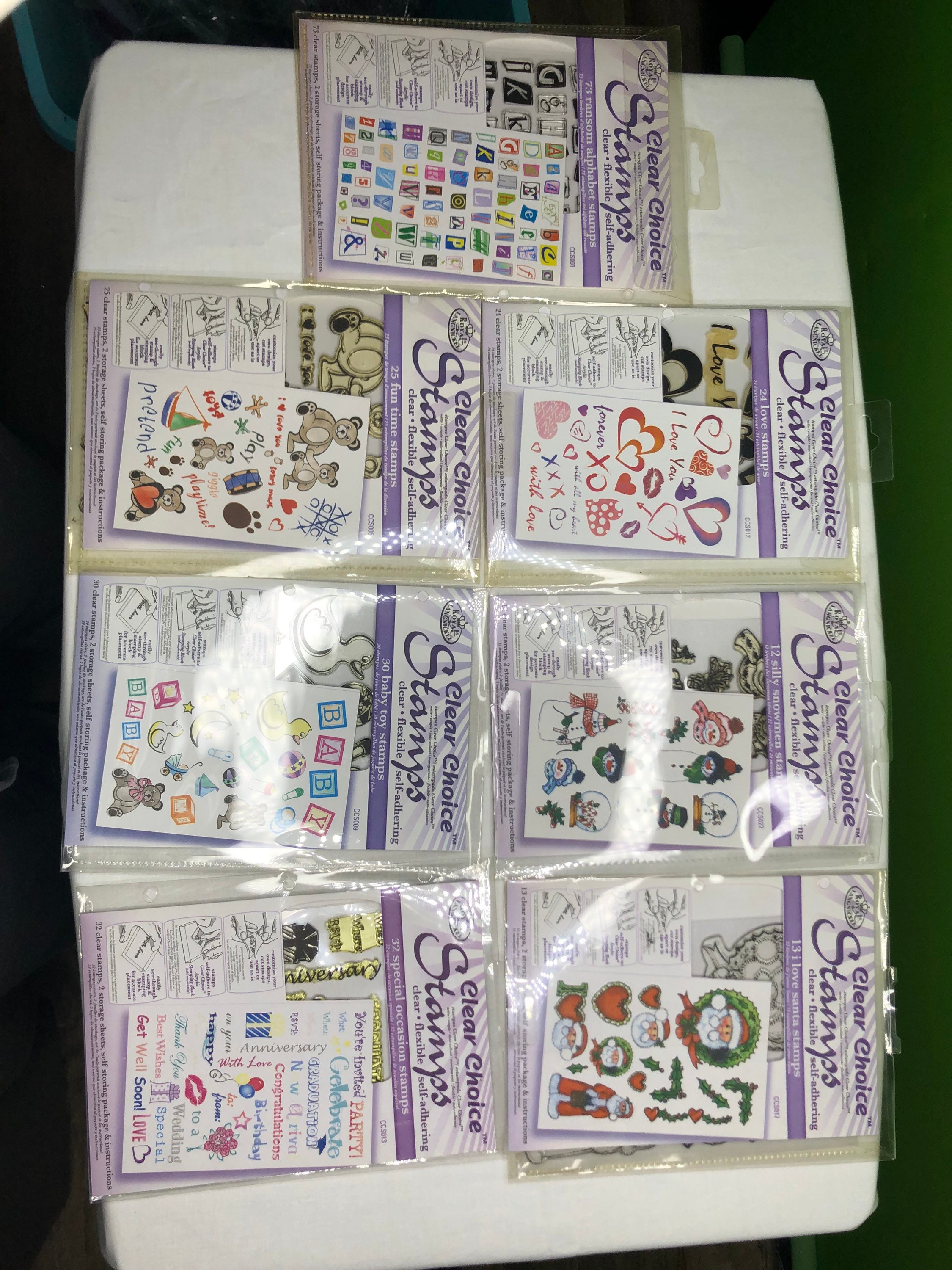 Rubber Stamp Collection Sets Clear kits new in packaging 7 variety sets new in packaging over 200 stamps