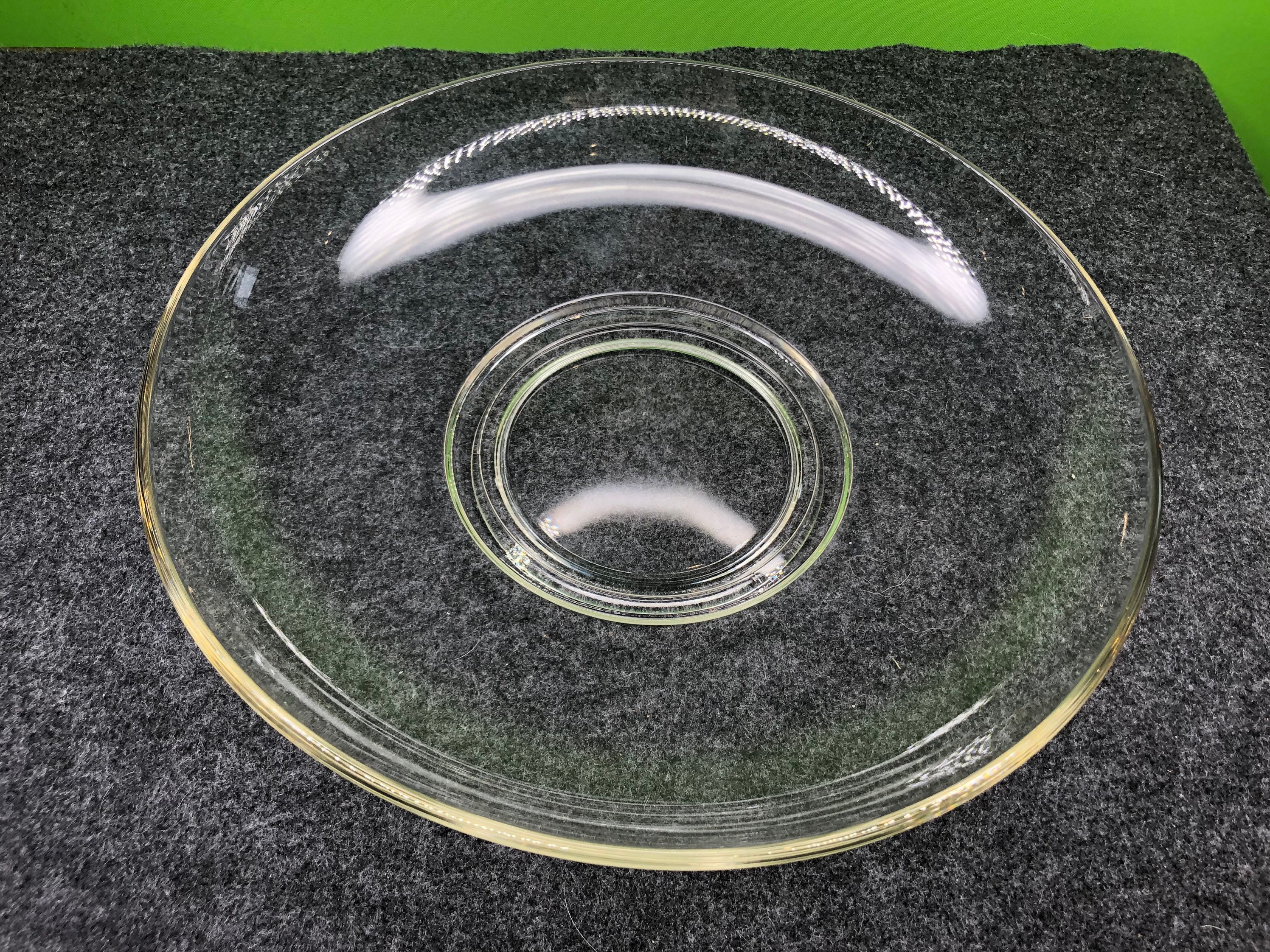 ガラスボール[センターピース] ヴィンテージ ゴージャス クリア ヘビープレス ガラス 12 インチ