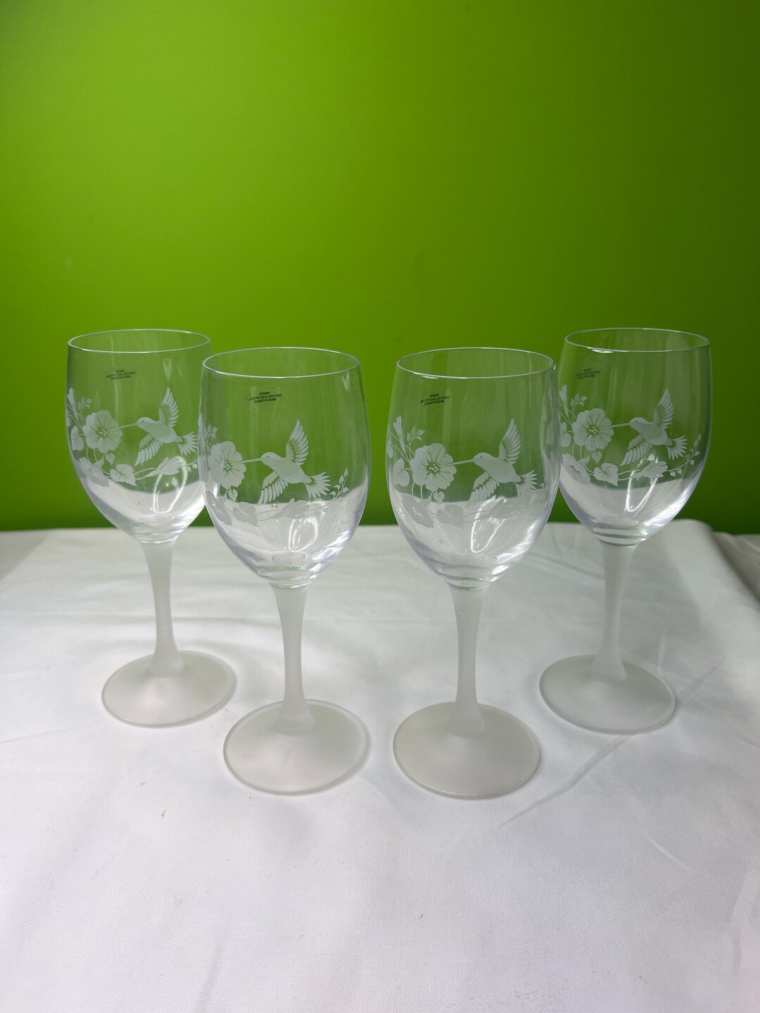 Vintage Avon Hummingbird Water Goblets Crystal Elegant Replacement Set ...