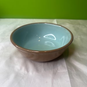Vintage Taylor Smith; Taylor Chateau Buffet Coupe Cereal Bowl in Brown and Blue