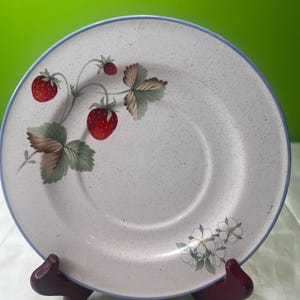 Vintage Savoir Vivre China Luscious Pattern Saucer ~ Strawberry and Floral Design