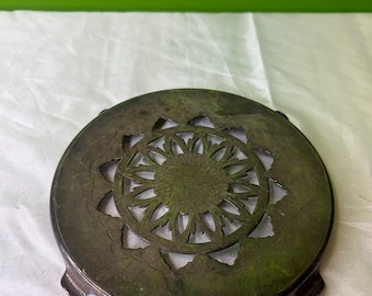 Vintage 20th C. W M Rogers & Son Silverplate Metal Trivet Hot Plate Holder