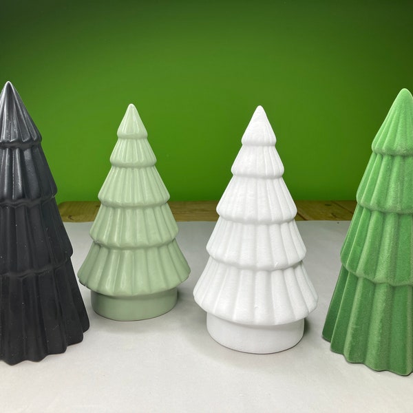 Christmas Tree Decor collection of 4 Flocking and Ceramic New in Packaging
