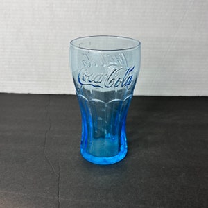 Vintage Bright Light Blue Classic Coca-Cola Drinking Glass
