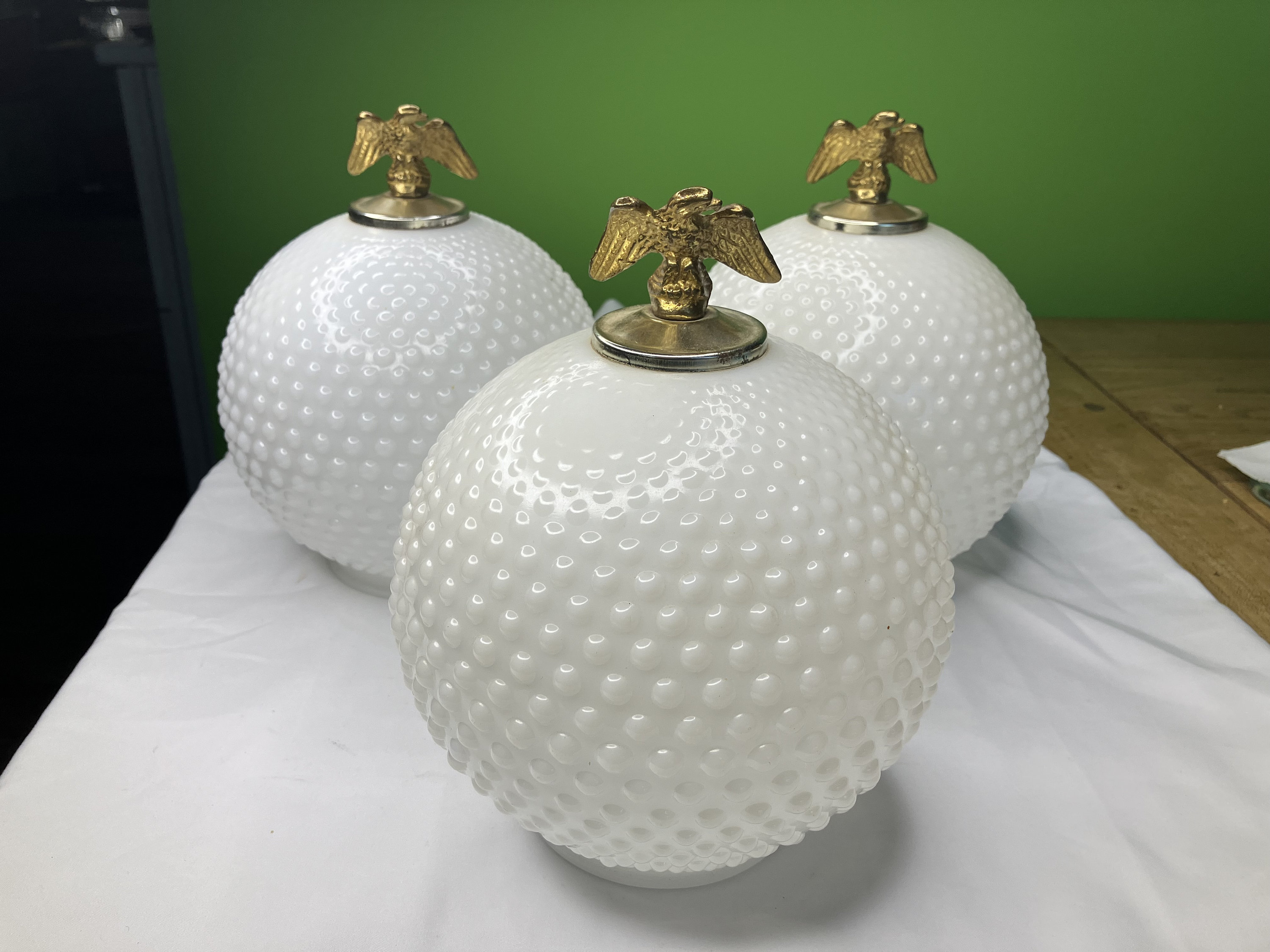 Hobnail lamp sale shade