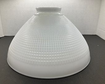 Vintage 10" Allegheny Torchiere Light Shade White Milk Glass 2.75" Fitter Replacement