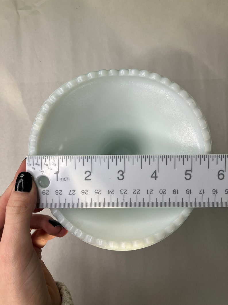 Vintage White Milk Glass Vase/candle Holder With Sawtooth Rim, Daisy ...