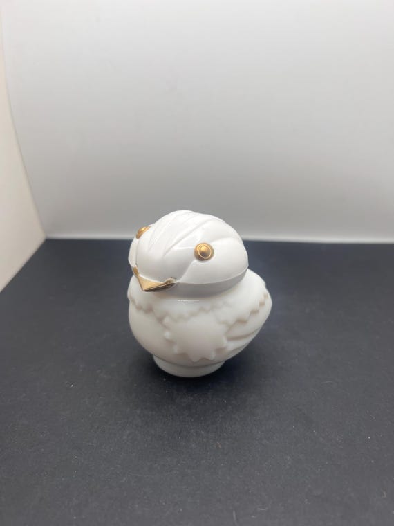 Vintage Milk Glass Avon Bird Bottle, Avon Milk Glass Snow bird Moon Wind Bird Jar, Cream Sachet Jar, Avon Collectible