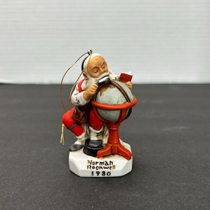 Vintage Norman Rockwell 1980 Santa&#39;s Good Boys Christmas Tree Ornament