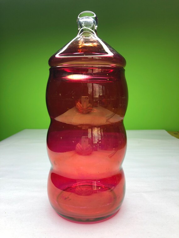 Vintage schillernde rote Dose
