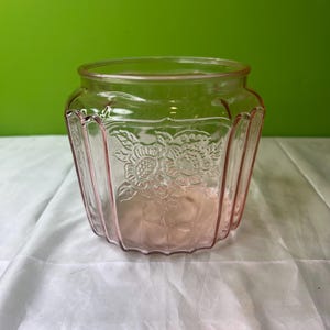 Vintage Anchor Hocking Mayfair Pink Cookie Keksdose ohne Deckel Vase Depressionsglas