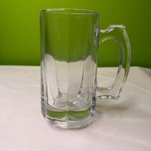 Vintage klarglas tung ölsten ~ Okänd tillverkare ~ Märkt 21