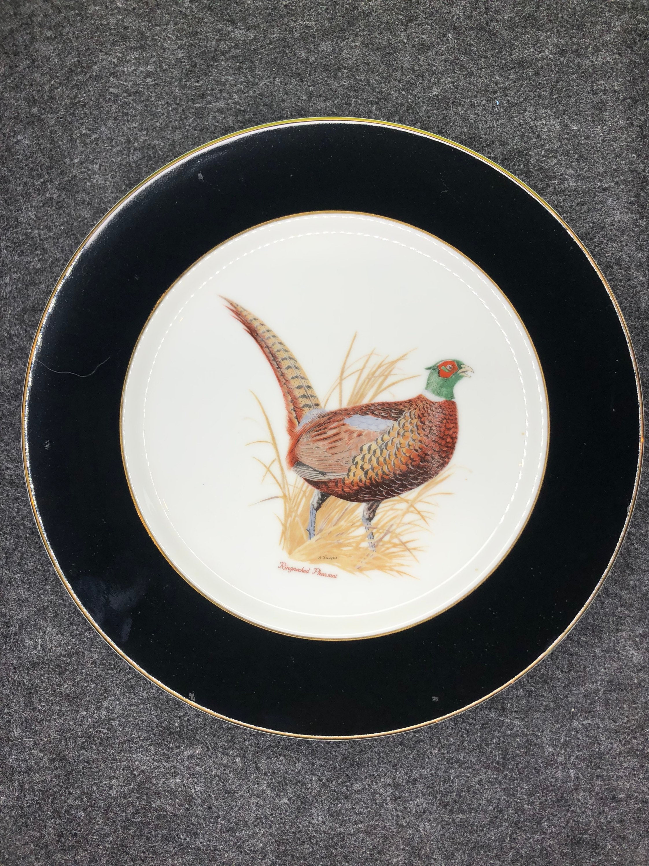 Vintage American Game Birds Ring-necked Pheasant Platter Plate