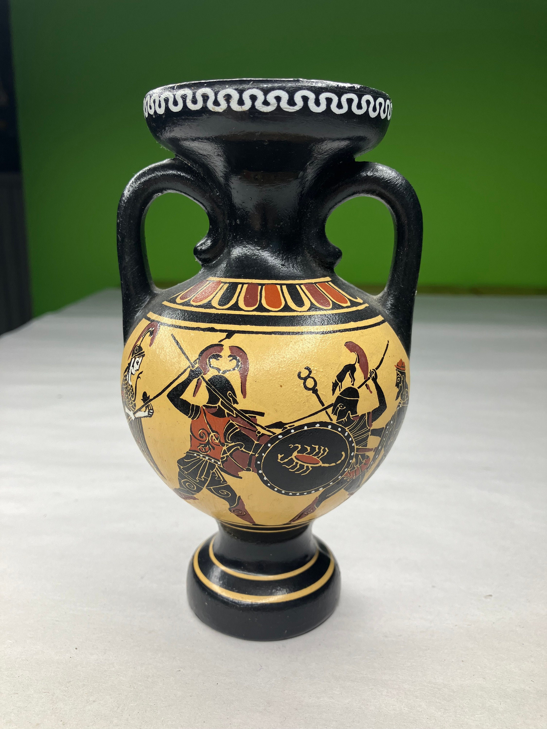 銅製 手描き装飾 花瓶[ギリシャ製] 並行輸入品】QQXX ヨーロッパスタイル 樹脂 大きな花器、手彫り