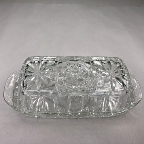Butter Dish With Lid Vintage Style Glass Butter Dish Etsy