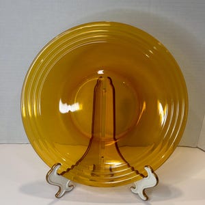 Vintage Duralex France Amber Large Glass 10&quot; Dinner Plate