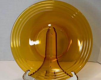 Vintage Duralex France Amber Large Glass 10&quot; Dinner Plate