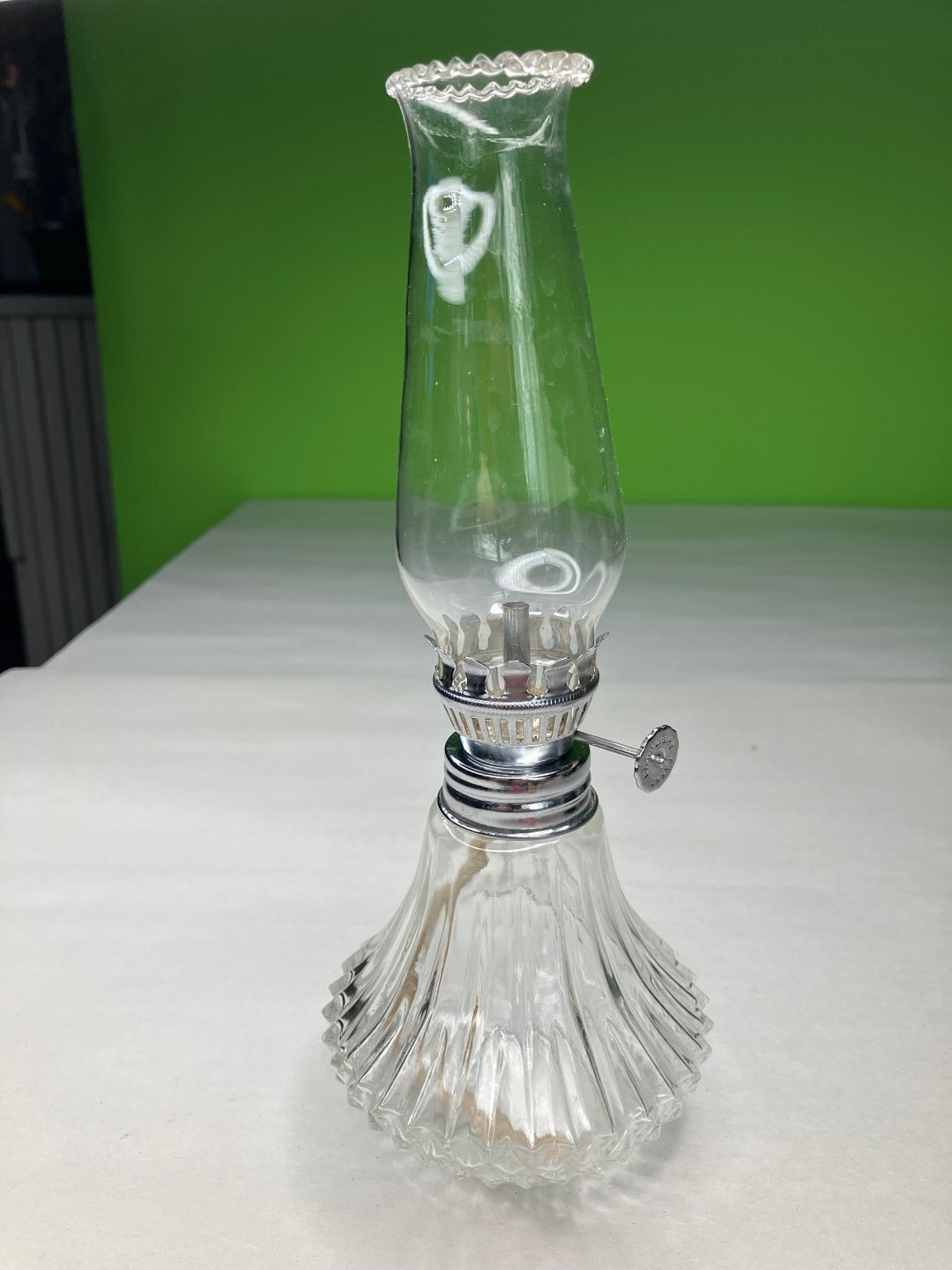 Vintage Lamp Light Farms Oil Lamp Cut Glass Design Like New Etsy