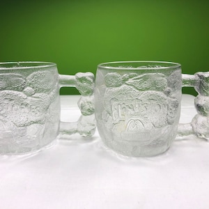 Vintage Flintstone Collection Rocky Road Mugs from Mcdonald’s Set of 2 with Gorgeous detail and frost work made in USA