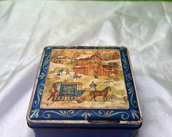Vintage Daher Metal Decorative Square Tin ~ Made in England - Etsy