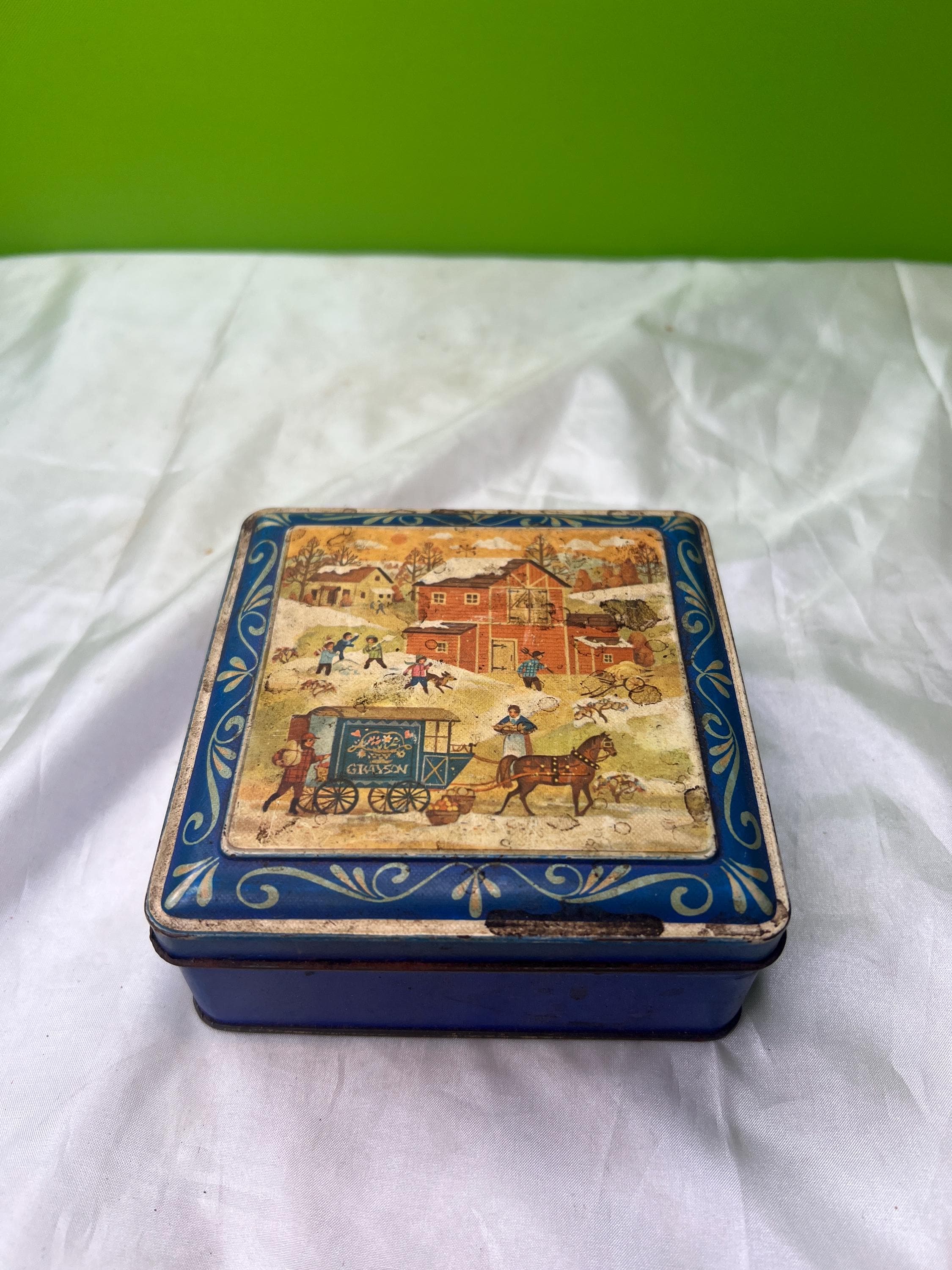 Vintage Daher Metal Decorative Square Tin ~ Made in England - Etsy