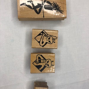 Conjunto de bloques de sello de goma de 4 alienígenas